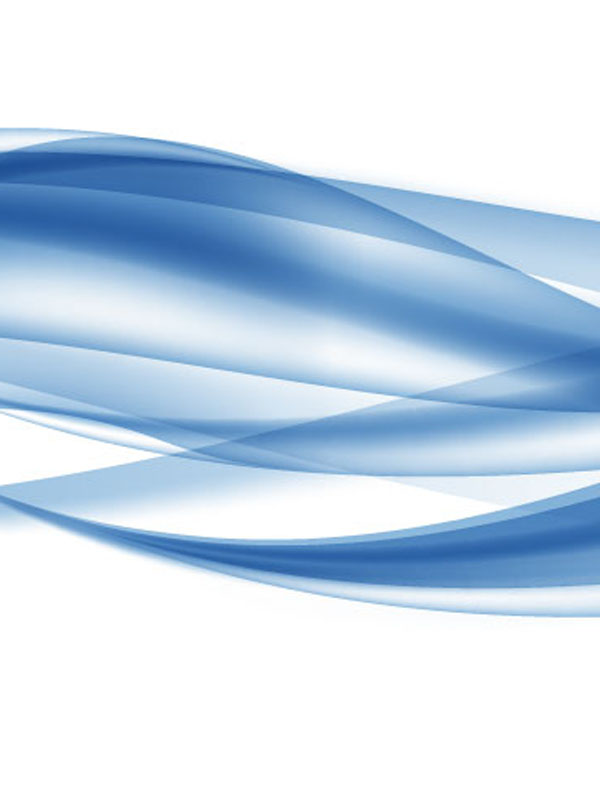 A digital illustration of a fluid, wavy blue abstract design.